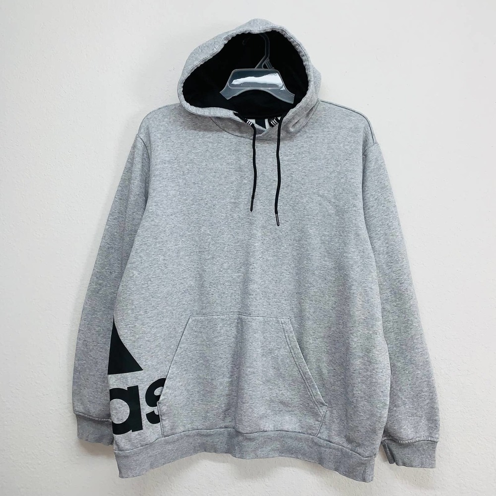 ADIDAS Pullover Hoodie Fleece Lined Sweatshirt - Men's L
